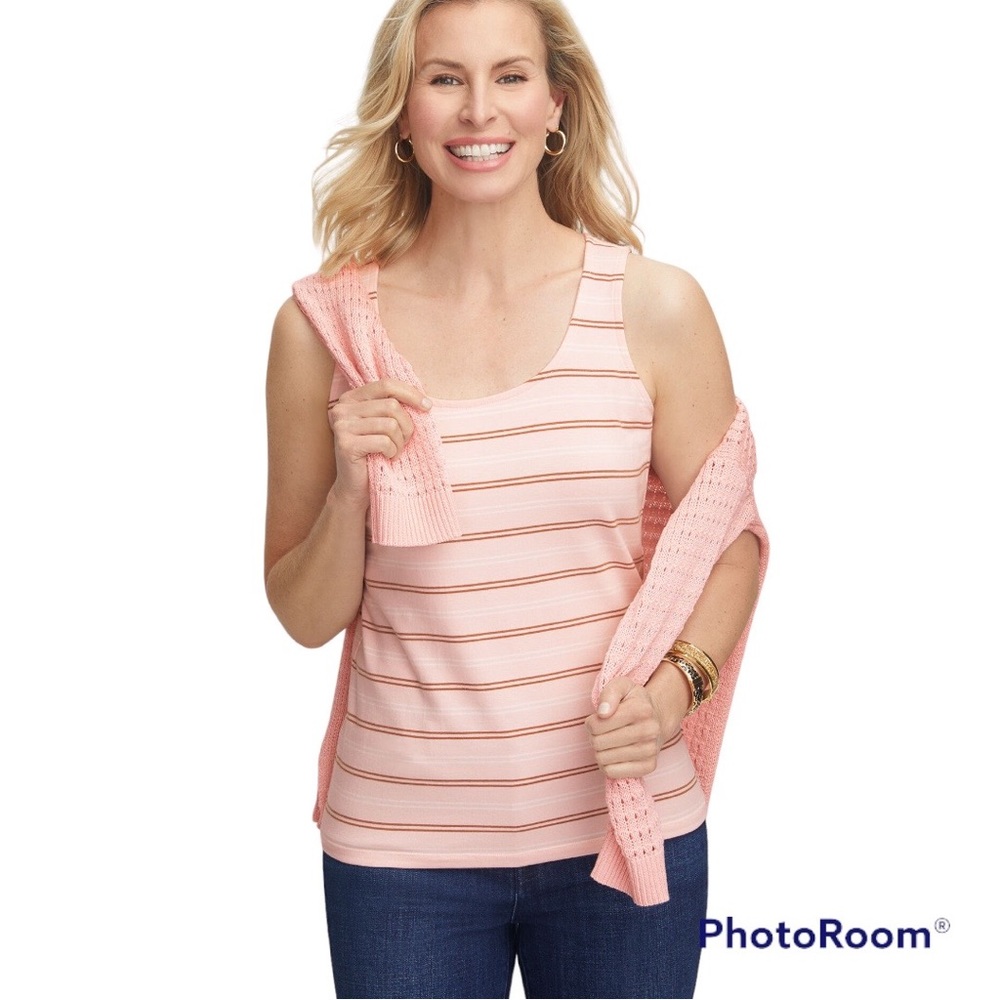 Talbots Pima Cotton Modal Blend HighLand Striped Tank Top
